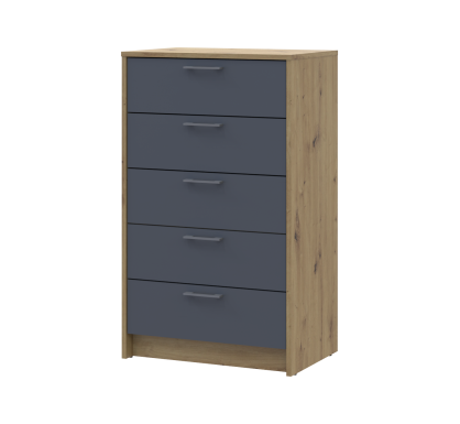 Komoda Doros Rondi Dub Artisan/Grafit 5 zásuvek 60×40×100 (41516188)