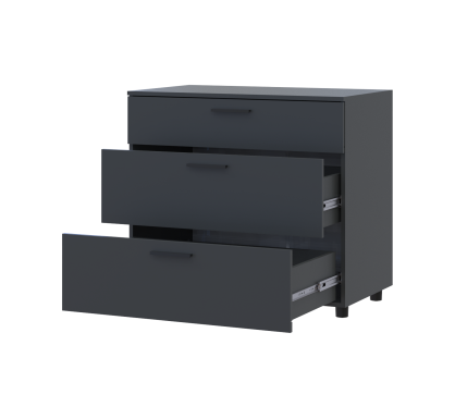 Komoda Doros Thorn Antracit 3Š 90×51,6×80 (41510161)