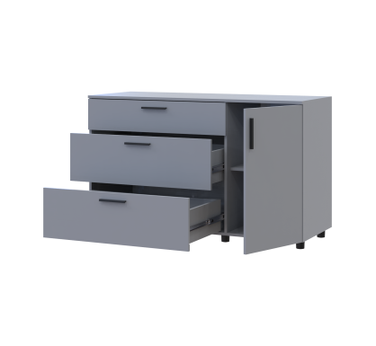 Komoda Doros Thorn Šedá 3Š/1D 135×51,6×80 (41510183)