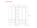 Set Doros Gelar s regálem Bílý 2+2 dveře 193,2 × 49,5 × 203,4 (42005031)