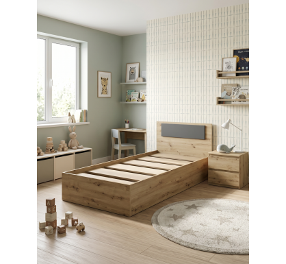Postel Doros Rondi Jednolůžková Dub Artisan/Antracit 90x200 (44900530)