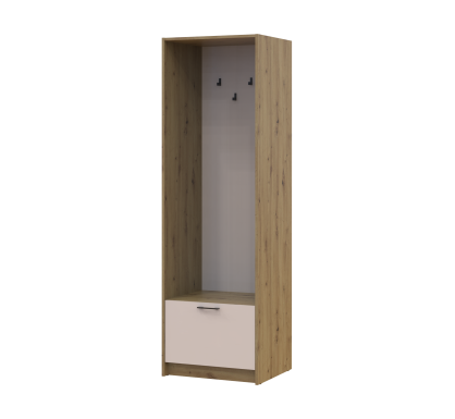 Regál s věšákem Doros Rondi Dub Artisan/Kašmír 60×52×195 (41516242)