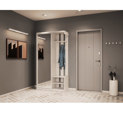 Předsíň Doros City One Door Bílý 1 zrcadlo 110 × 45 × 210 (44900058)