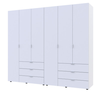 Šatní skříň na oblečení Doros Gelar set Bílá 3+3 dveře 232,4×49,5×203,4 (42002119)