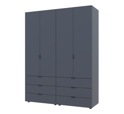 Šatní skříň na oblečení Doros Gelar set Grafit 2+2 dveře 155×49,5×203,4 (42002131)