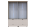 Šatní skříň na oblečení Doros Gelar set Kašmír 2+2 dveře 155×49,5×203,4 (80737637)