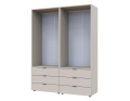 Šatní skříň na oblečení Doros Gelar set Kašmír 2+2 dveře 155×49,5×203,4 (80737637)