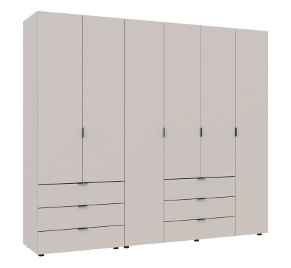 Šatní skříň na oblečení Doros Gelar set Kašmír 2+4 dveře 232,5×49,5×203,4 (80737639)