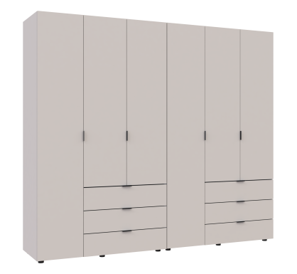 Šatní skříň na oblečení Doros Gelar set Kašmír 3+3 dveře 232,4×49,5×203,4 (80737640)