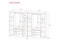 Šatní skříň na oblečení Doros Gelar set Kašmír 4+4 dveře 310×49,5×203,4 (80737642)