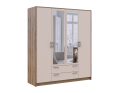 Šatní skříň Doros Rondy se zrcadlem Dub Artisan/Kašmír 4 dveře 160x52x195 (80737827)