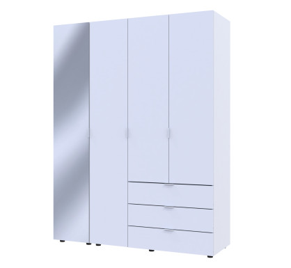 Skříň na oblečení Doros Gelar Bílý 3 dveře/zrcadlo 155 × 49,5 × 203,4 (42002157)