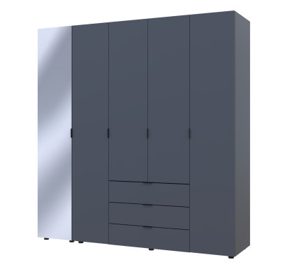 Skříň na oblečení Doros Gelar Grafit 4 dveře/zrcadlo 194 × 49,5 × 203,4 (42002161)