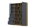 Skříň na oblečení Doros Morgan Grafit/Dub Artisan dveře/šuplíky DTD 180×40×210 (42002256)