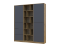 Skříň na oblečení Doros Morgan Grafit/Dub Artisan dveře/šuplíky DTD 180×40×210 (42002256)