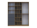 Skříň na oblečení Doros Morgan Grafit/Dub Artisan dveře/šuplíky DTD 180×40×210 (42002256)