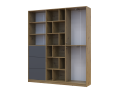 Skříň na oblečení Doros Morgan Grafit/Dub Artisan dveře/šuplíky DTD 180×40×210 (42002256)