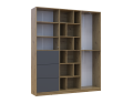 Skříň na oblečení Doros Morgan Grafit/Dub Artisan dveře/šuplíky DTD 180×40×210 (42002256)