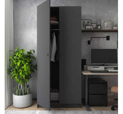 Šatní skříň Promo Antracit 2 dveře 90x48x204 (44900523)