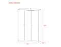 Skříň na oblečení Doros Promo Bílá 3 dveře 135×48×204 (80737071)