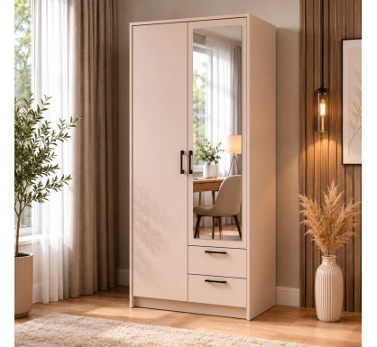 Šatní skříň Doros Rondy se zrcadlem Kašmír 2 dvere 82x52x195 (80738468)