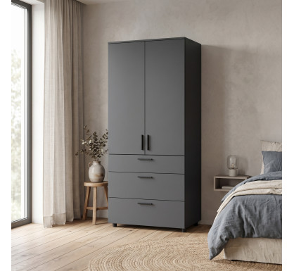 Skříň na oblečení Doros Thorn Antracit 2 DTD/3Š police 90х51.6х200 (44900446)