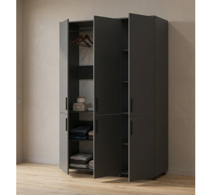 Skříň na oblečení Doros Thorn Antracit 3 DTD tyč 135х51.6х200 (44900491)