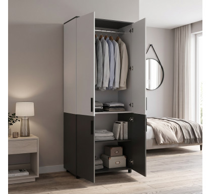 Skříň na oblečení Doros Thorn Antracit/Bílá 2 DTD tyč 90х51.6х200 (44900467)