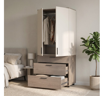 Skříň na oblečení Doros Thorn Cremona Cannolo/Kašmír 2 DTD/3Š tyč 90х51.6х200 (44900453)