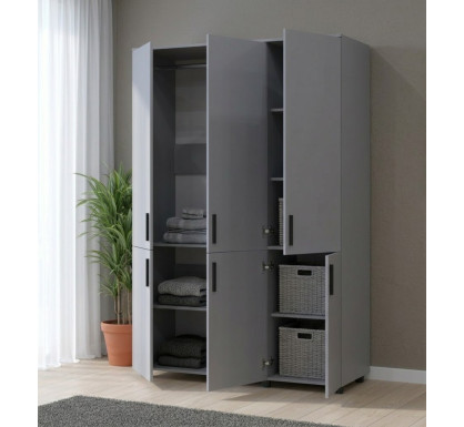 Skříň na oblečení Doros Thorn Šedá 3 DTD tyč 135x51.6x200 (44900487)