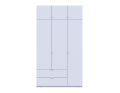 Šatní skříň Lukas Bílý/Bílý 3 dveře 135x50x240 (80737800)