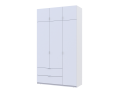 Šatní skříň Lukas Bílý/Bílý 3 dveře 135x50x240 (80737800)