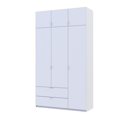 Šatní skříň Lukas Bílý/Bílý 3 dveře 135x50x240 (80737800)