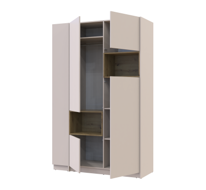 Šatní skříň s výklenkem a regálem Doros Dale Kašmír/Dub Artisan 2 dveře 143,2×52×220 (44900336)