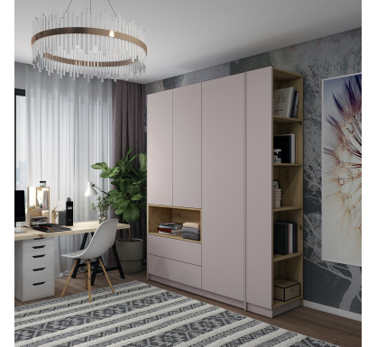 Šatní skříň s výklenkem a regálem Doros Dale Kašmír/Dub Artisan 3 dveře 178×52×220 (44900338)
