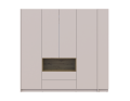 Šatní skříň s výklenkem a regálem Doros Dale Kašmír/Dub Artisan 4 dveře 234×52×220 (44900340)