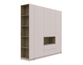 Šatní skříň s výklenkem a regálem Doros Dale Kašmír/Dub Artisan 4 dveře 234×52×220 (44900340)