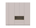 Šatní skříň s výklenkem a regálem Doros Dale Kašmír/Dub Artisan 4 dveře 234×52×220 (44900340)