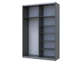 Šatní skříň s posuvnými dveřmi Doros G-Caiser Antracit / Antracit 1 dveře  / 1 zrcadlo / 3 části 160x60x240 (42005411)