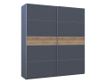 Šatní skříň s posuvnými dveřmi Doros G-Caiser Antracit / Antracit vložka Dub Evok 2 dveře  / 5 částí 220x60x240 (42005420)