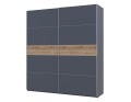 Šatní skříň s posuvnými dveřmi Doros G-Caiser Antracit / Antracit vložka Dub Evok 2 dveře  / 5 částí 220x60x240 (42005420)