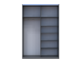 Šatní skříň s posuvnými dveřmi Doros G-Caiser Antracit / Bílá 1 dveře  / 1 zrcadlo / 3 části 160x60x240 (42005415)