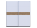 Šatní skříň s posuvnými dveřmi Doros G-Caiser Antracit / Bílá vložka Dub Evok 2 dveře  / 5 částí 220x60x240 (42005418)