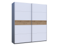 Šatní skříň s posuvnými dveřmi Doros G-Caiser Antracit / Bílá vložka Dub Evok 2 dveře  / 5 částí 220x60x240 (42005418)