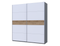 Šatní skříň s posuvnými dveřmi Doros G-Caiser Antracit / Bílá vložka Dub Evok 2 dveře  / 5 částí 220x60x240 (42005418)
