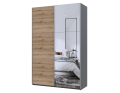 Šatní skříň s posuvnými dveřmi Doros G-Caiser Antracit / Dub Evok 1 dveře  / 1 zrcadlo / 3 části 160x60x240 (42005413)