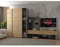 Šatní skříň s posuvnými dveřmi Doros G-Caiser Antracit / Dub Evok 2 dveře / 3 části 160x60x240 (42005414)
