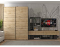 Šatní skříň s posuvnými dveřmi Doros G-Caiser Antracit / Dub Evok 2 dveře / 3 části 160x60x240 (42005414)