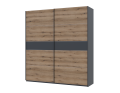 Šatní skříň s posuvnými dveřmi Doros G-Caiser Antracit / Dub Evok vložka Antracit 2 dveře / 5 částí 220x60x240 (42005421)