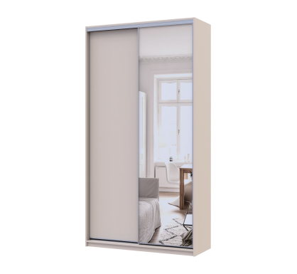 Šatní skříň s posuvnými dveřmi Doros City Light Kašmír 1 dveře / 1 zrcadlo 120×45×225 (80736338)